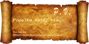 Popelka Valéria névjegykártya